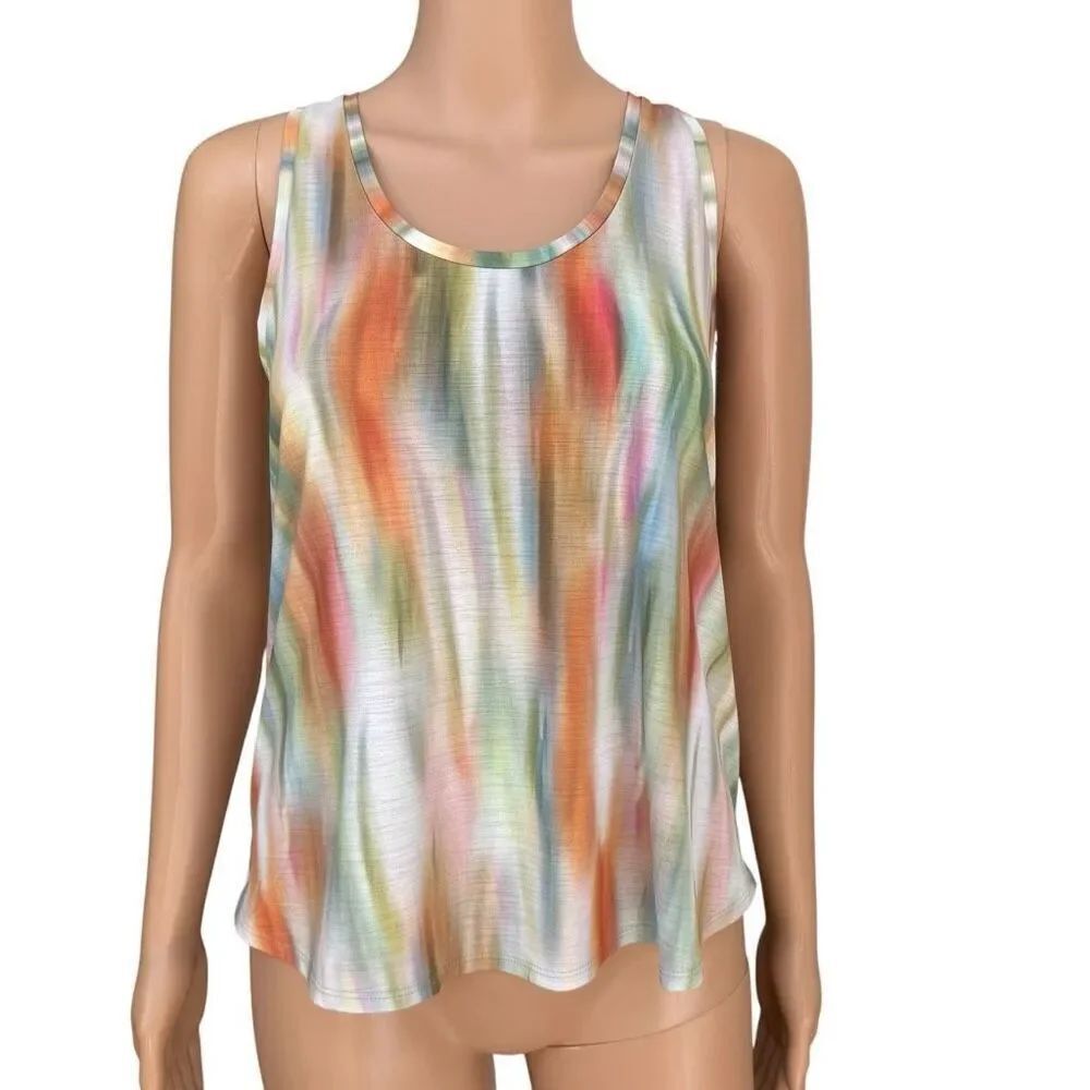CALIA Women's Twist Back Tank, Filtered Flora Multi, Size M NWT